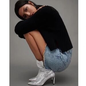 🌹ALL SAINTS🌹 Orlana Heeled Shimmer Leather Boots Size: 8